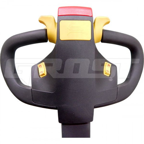 GROST Tower Drive BS 500-14 с выдвижной платформой. Самоходный подъемник  ножничного типа  с питанием от аккумуляторов.